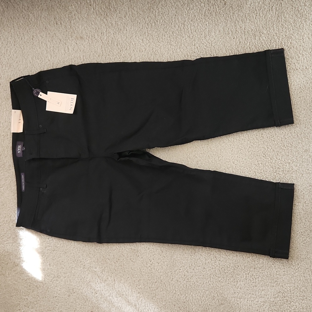 NWT Black NYDJ Marilyn Straight Crop Cuff capris pants, Size 16
